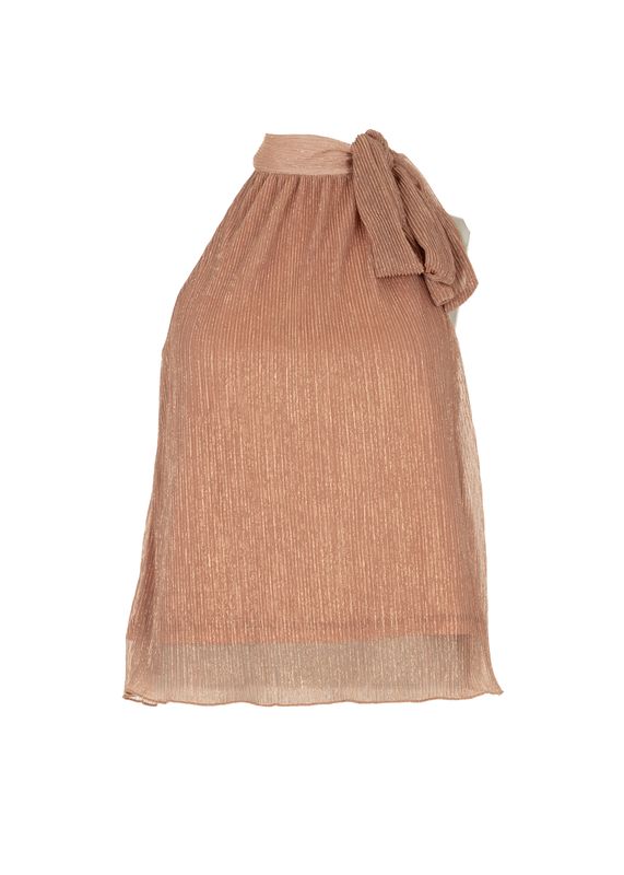 Freebird Tamika plissé lurex top koper
