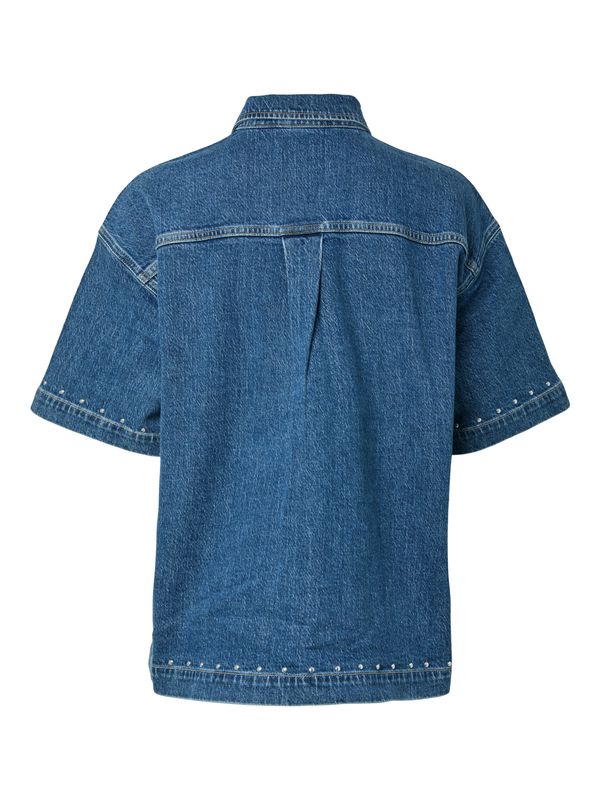 Pieces Karla Denim Blouse met Studs