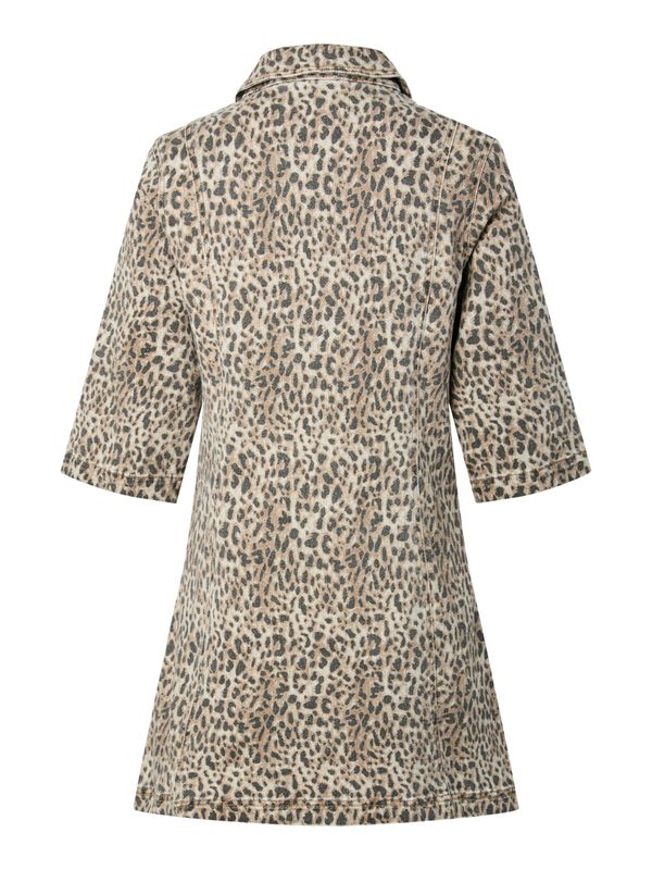 Pieces PCSALUME Denim Jurk Panterprint