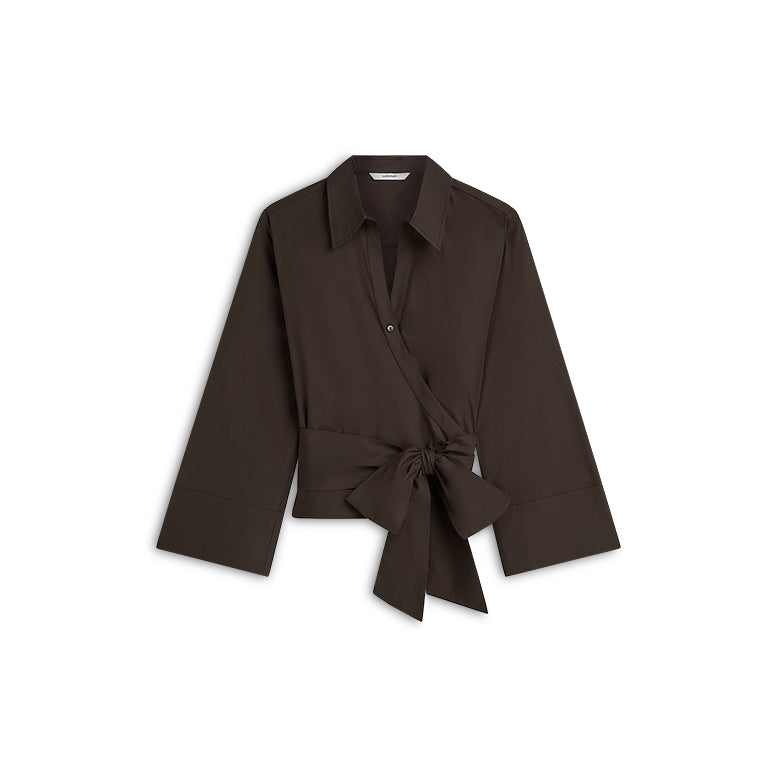 Summum Wrap blouse Crispy poplin