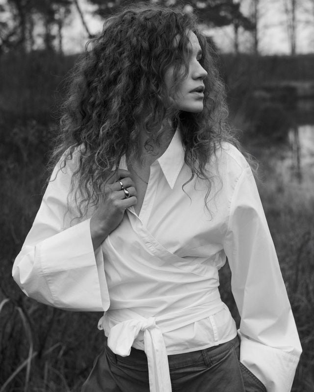 Summum Wrap blouse Crispy poplin