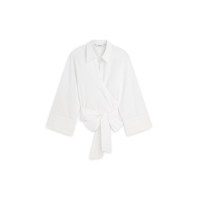 Summum Wrap blouse Crispy poplin