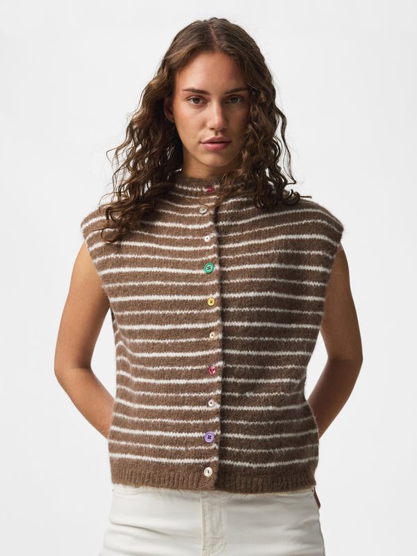 Pieces PCASIRA SL BUTTON KNIT VEST BC