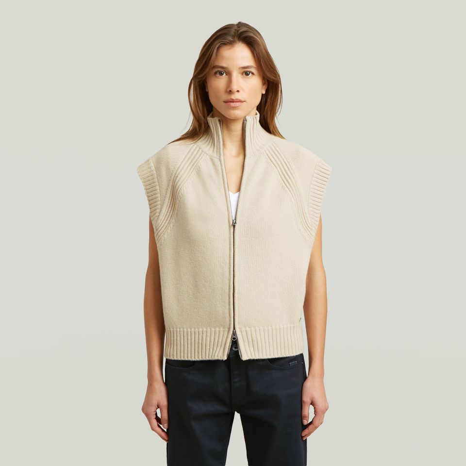 G-Star Heavy moto zip vest knit wmn