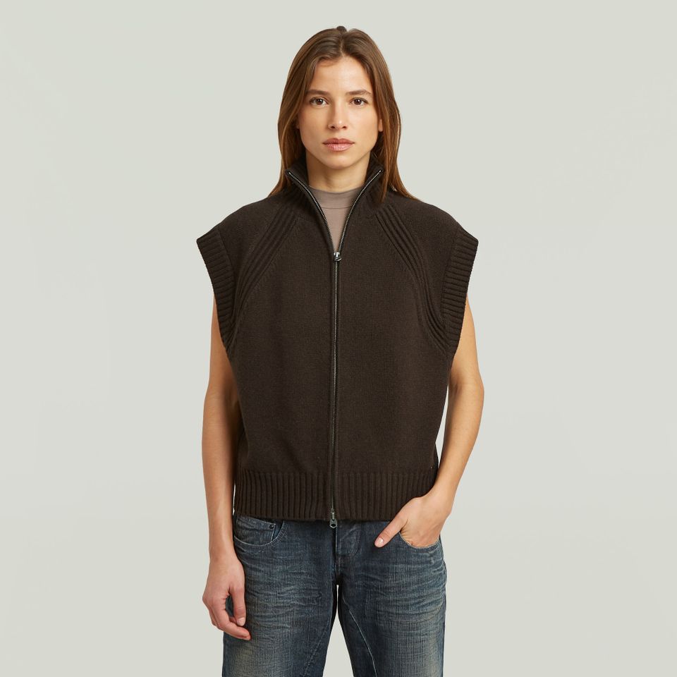 G-Star Heavy moto zip vest knit wmn