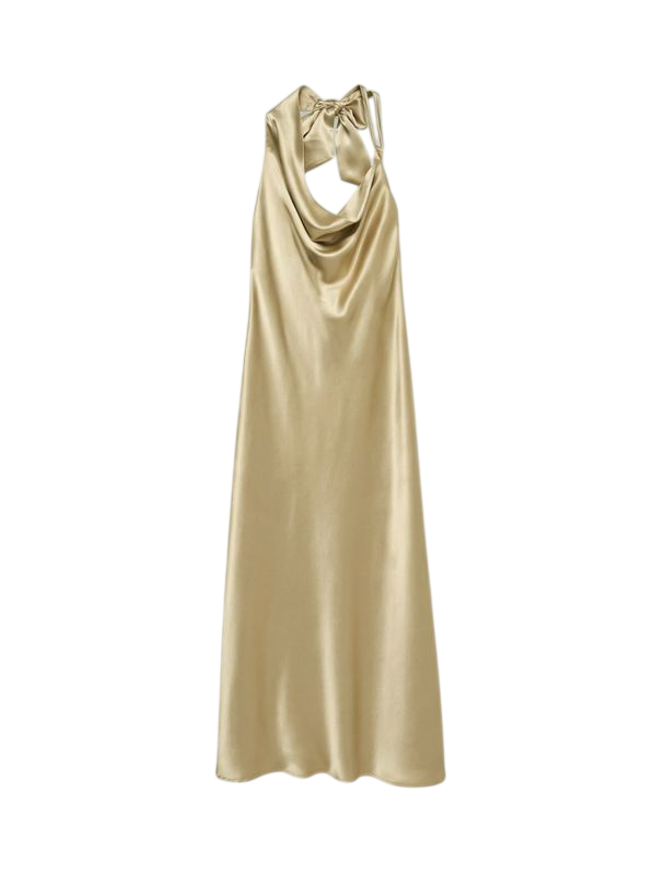 Vero Moda Simone Satijnen Maxi Halterjurk