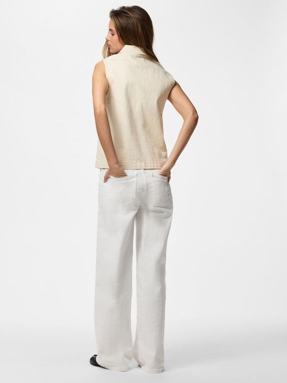 Pieces PCGRACE mouwloze denim polotop