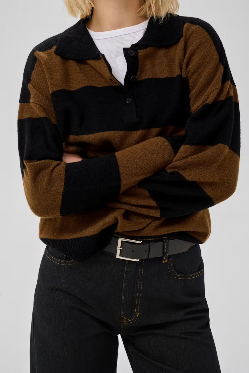 My Essential Wardrobe Jola knit polo pullover