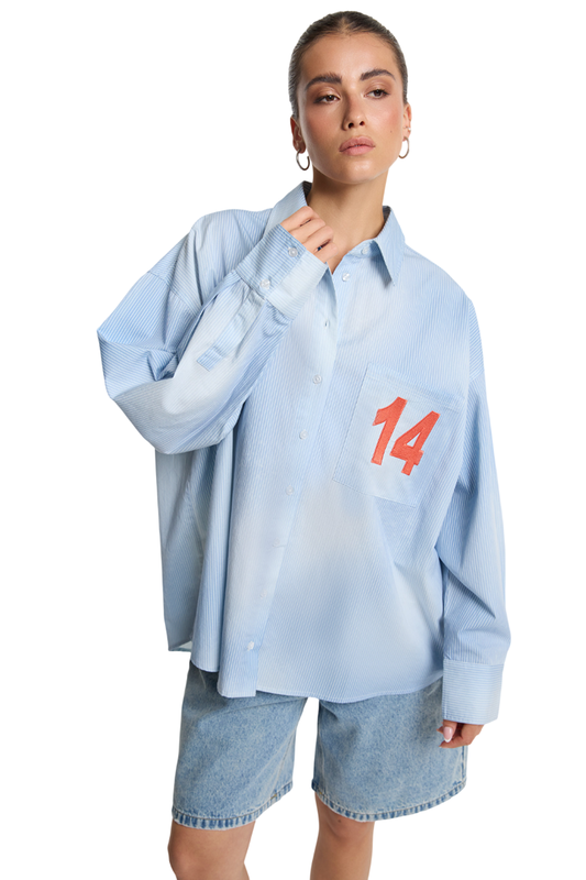 Alix the Label Woven Faded Stripe Blouse