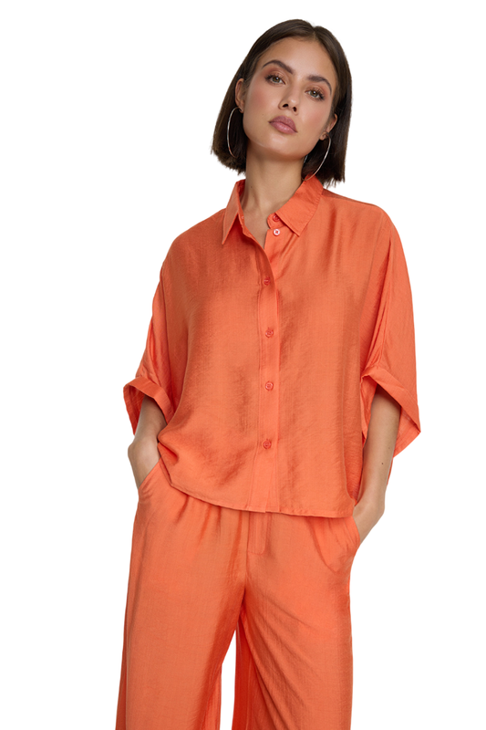 Alix the Label Irregular Oversized Blouse Soft Orange