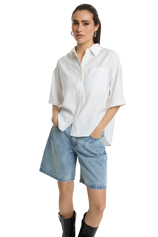 Alix the Label Modal Short Sleeve Blouse