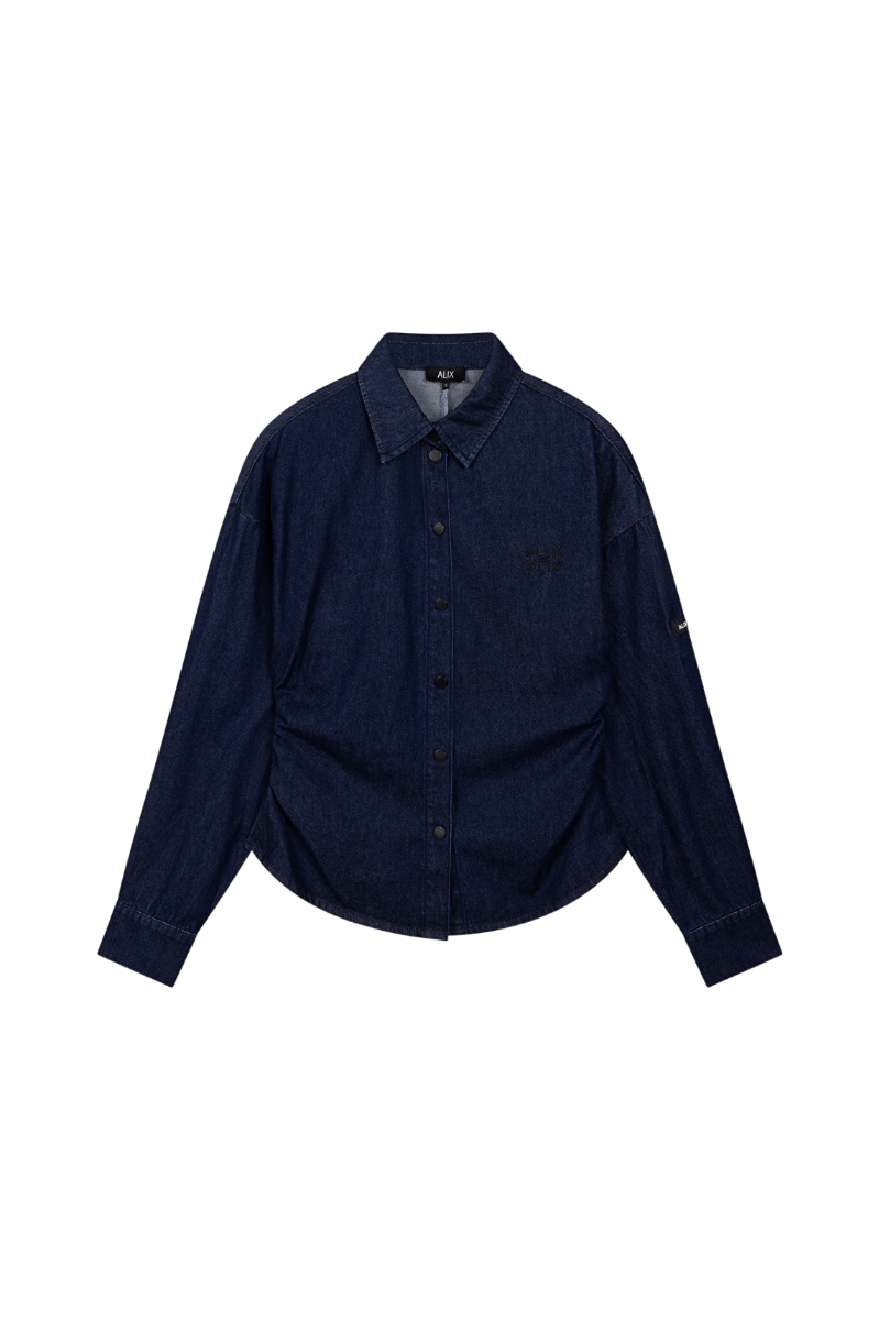 Alix the Label  fitted waist denim blouse