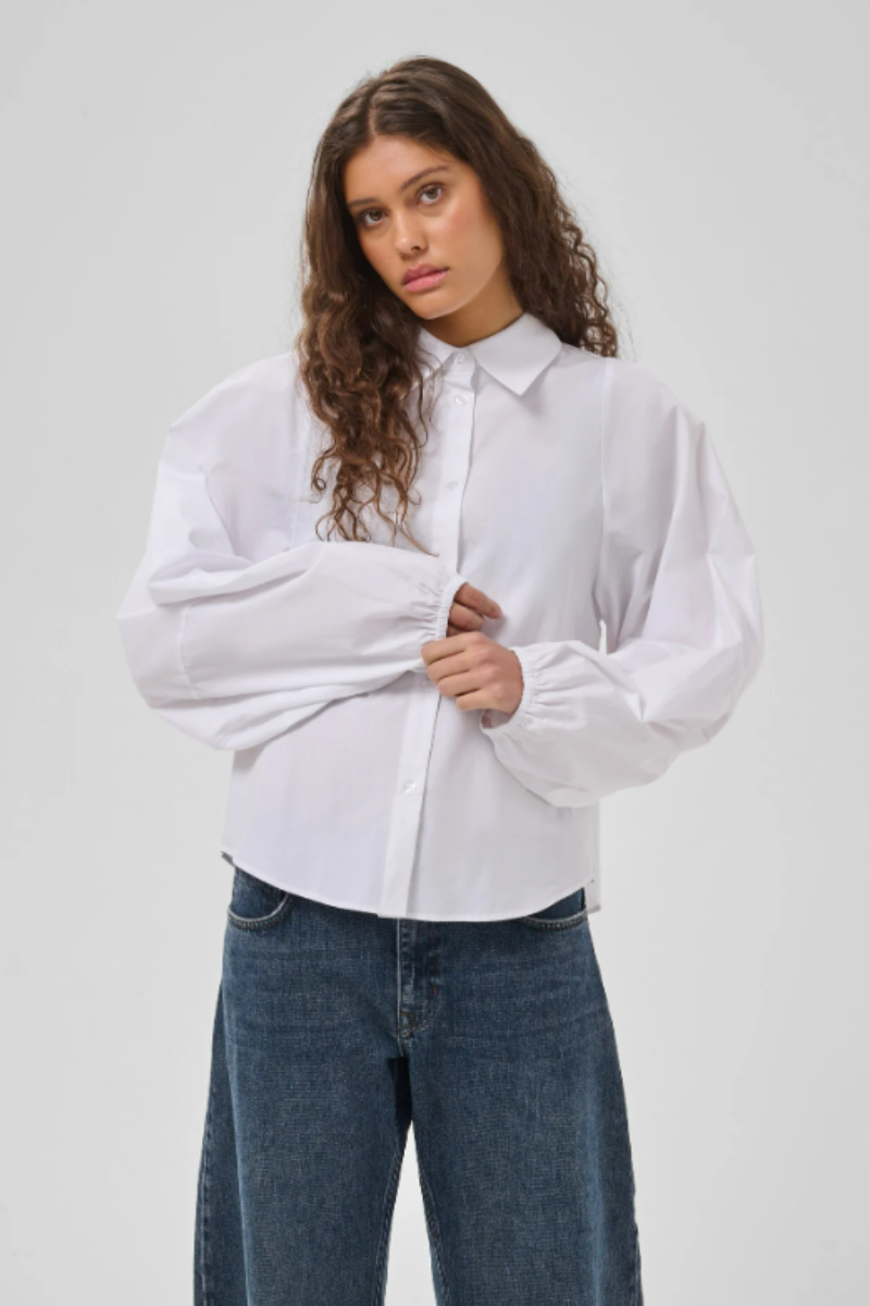 My Essential Wardrobe sunna balloon sleeve shirt