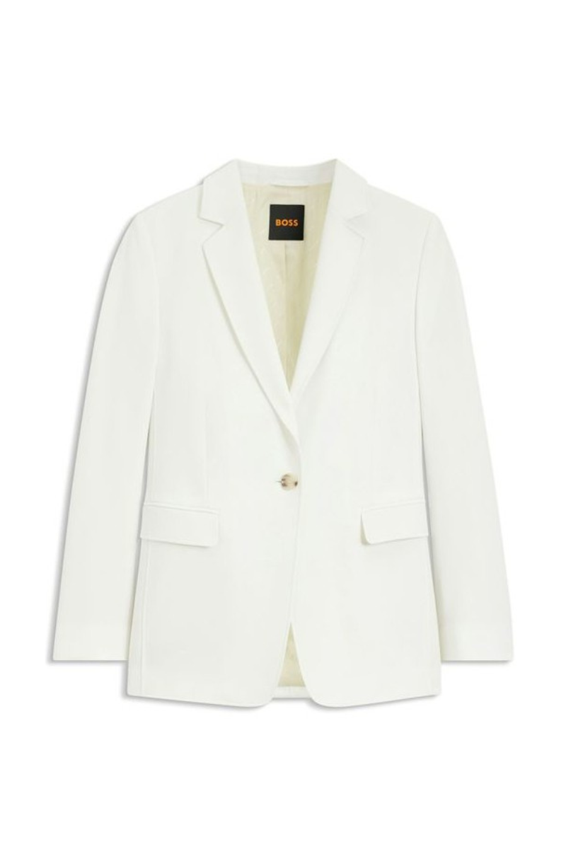 BOSS Women Regular-fit blazer C_Jabla3 van stretch-crêpe