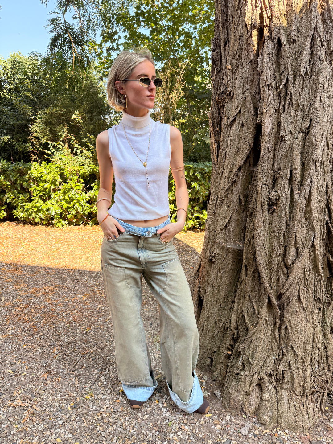 Haute L'Amitié Celeste Patch Vintage Tall Jeans
