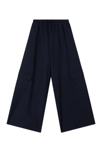 Refined navy pants with pleats Mila