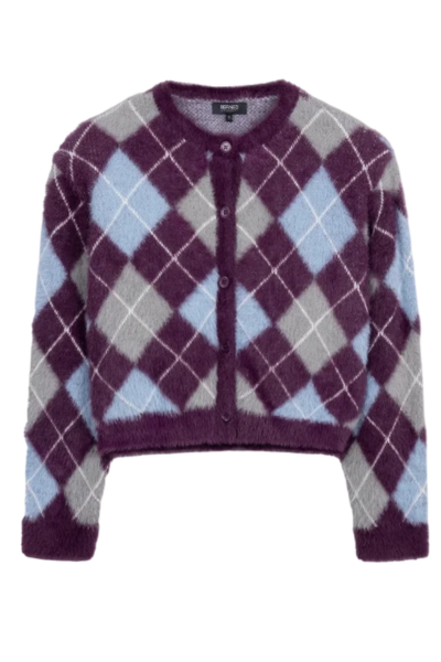 Refined check cardigan Nomi