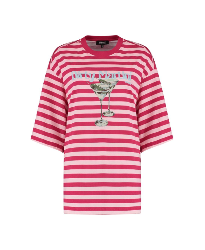 Refined Loui T-shirt Dirty Martini Soft Pink
