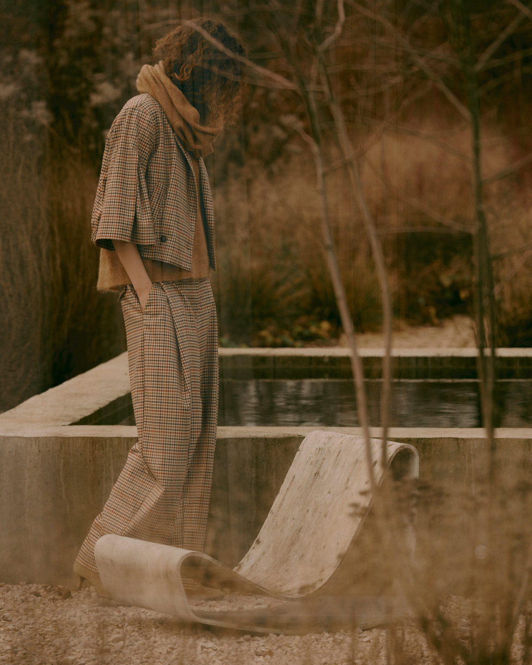 Summum Trousers Check goji berry