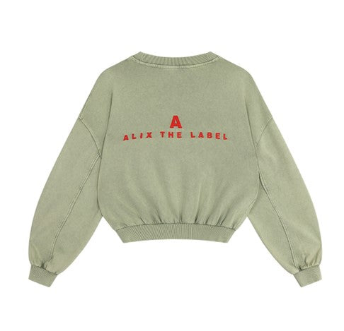 Alix the Label Oversized Sweater Light Army