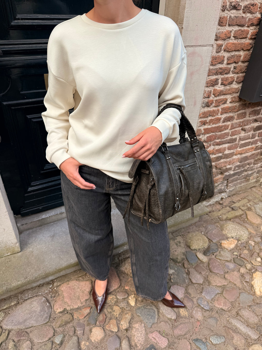 Vero Moda VMLOCCA L/S LACE SWEATSHIRT JRS BTQ