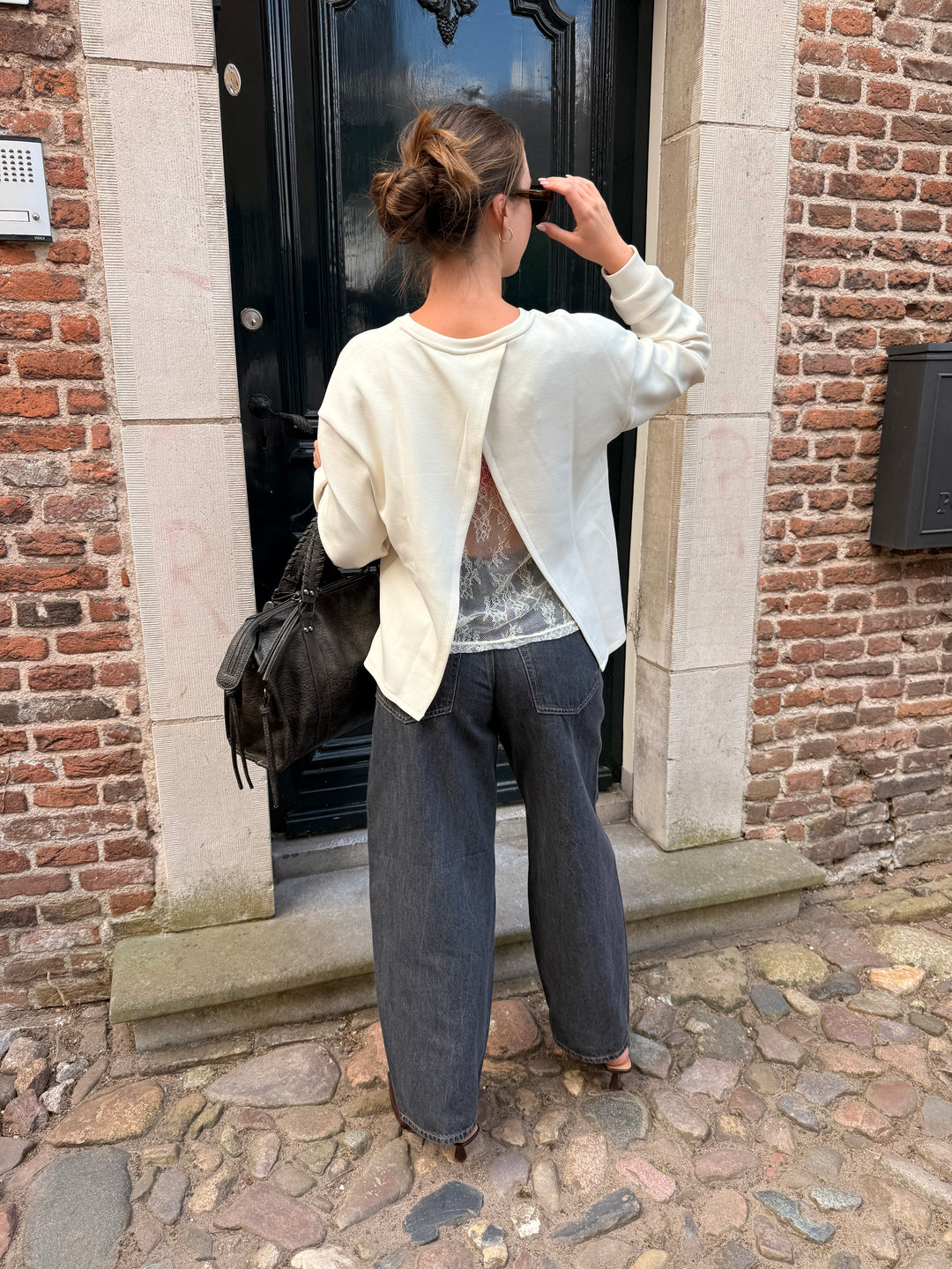 Vero Moda VMLOCCA L/S LACE SWEATSHIRT JRS BTQ