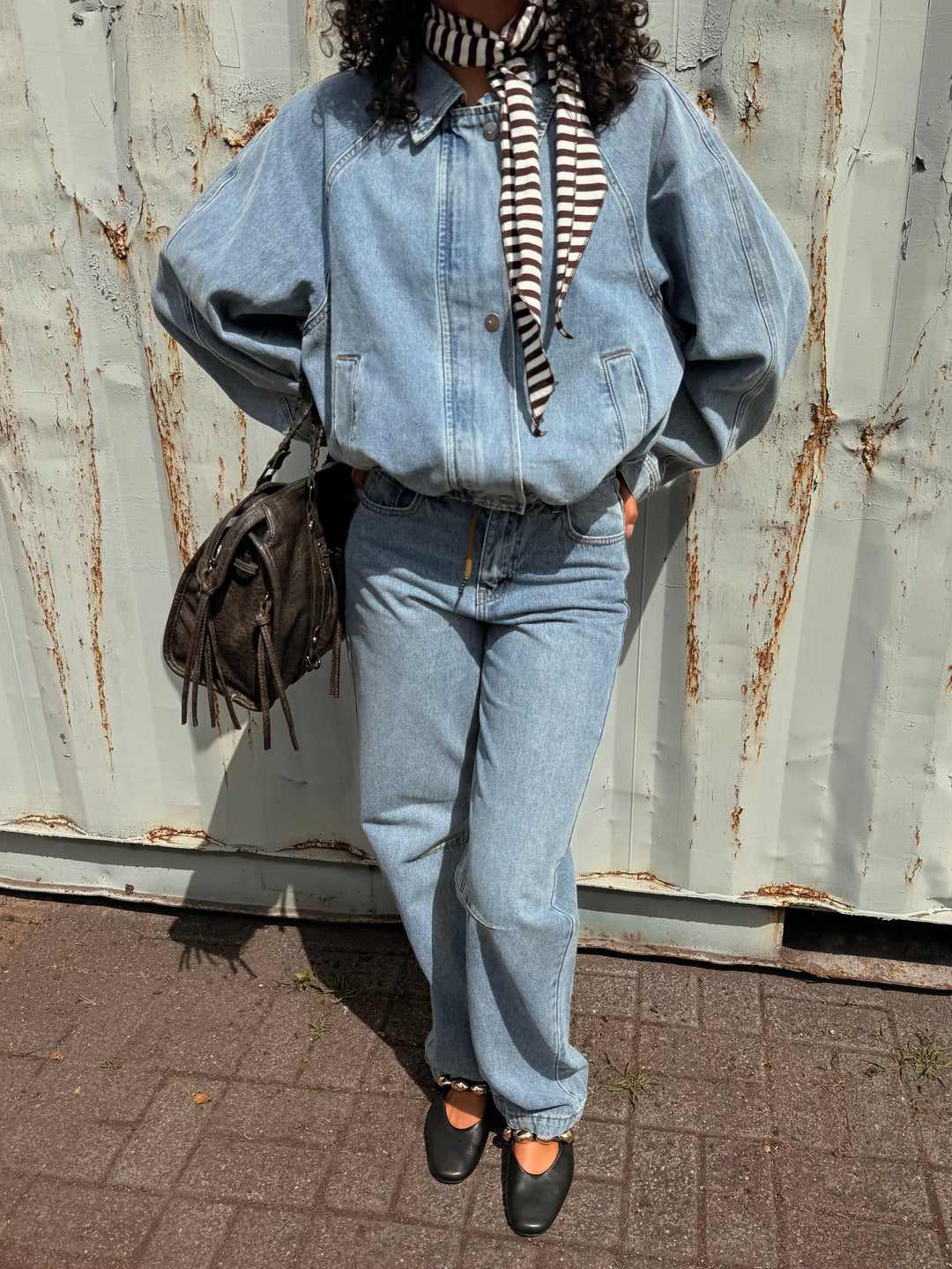 Rouge Edit ROUTIANA L/S DENIM BOMBER JACKET