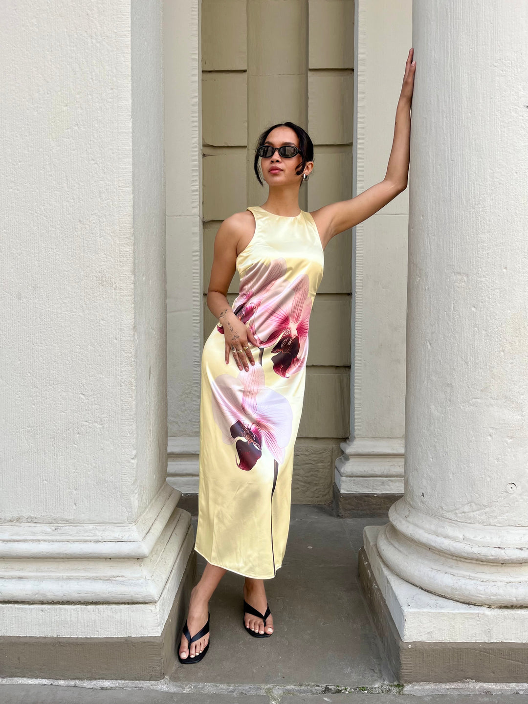 YAS Orchida Satin Long Dress