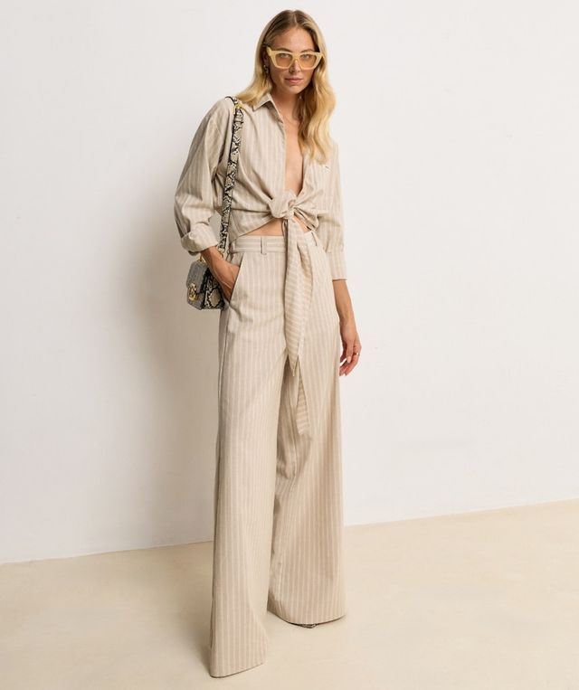 Josh V Odessa Gestreepte Wide Leg Pantalon